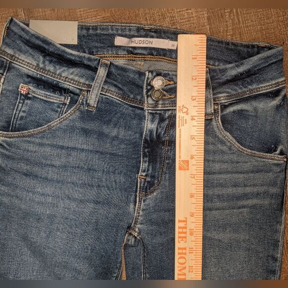 HUDSON Womens Collin Flap Skinny Jeans Size 26 Dark Wash Stretch Mid Rise Denim - Picture 13 of 15